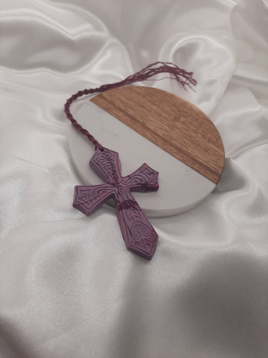 Croix Pâte polymère Violette