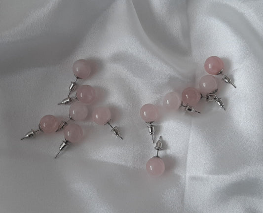 Les Boucles d'oreilles Soraya - Quartz rose