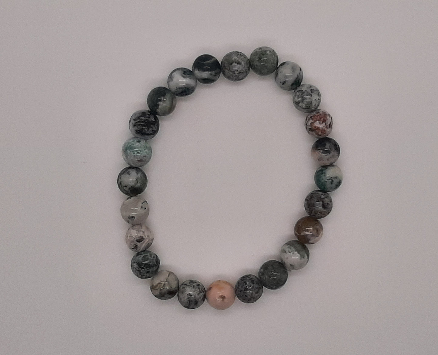 Bracelet 8 mm - Agate Arbre