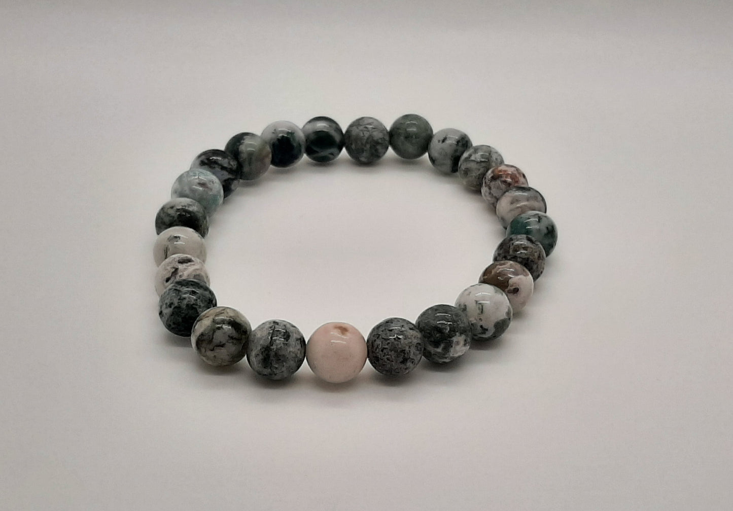 Bracelet 8 mm - Agate Arbre